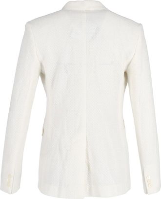 Max Mara Ritmo Double-Breasted Blazer in White Cotton