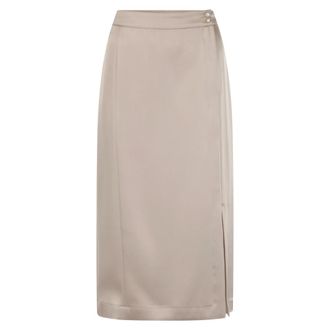 Marc Cain Rokken, Dames, Beige, 2Xl, Satijn, Kokerrok Midi
