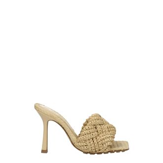 Bottega Veneta Lido Damens Sandalen Bast Beige/Zuckerrohr