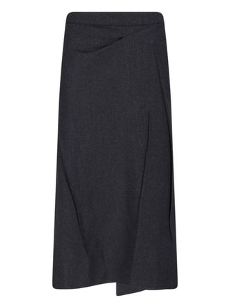 Victoria Beckham Asymmetrical Black Skirt with Subtle Texture