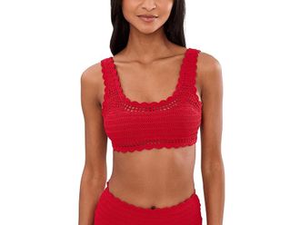 Beach Riot Andy Top Womens Swimwear Ruby : XL, Cotton
