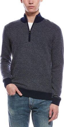 Raffi Birdseye 1/4-Zip Cashmere Mock Neck Sweater