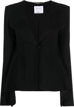 Blumarine Single-Breasted Peplum Viscose Jacket