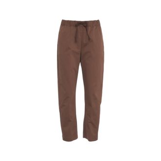 Semicouture Bruine Gabardine Cropped Broek - Dames - Straight fit broeken - Bruin - XS - Katoen - Broeken
