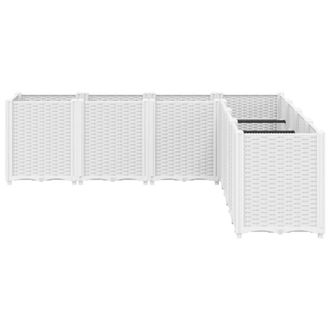 Berkfield Home Beautiful Garden Planter White 160x160x53 cm PP | Size: 160 x 160 x 53 cm