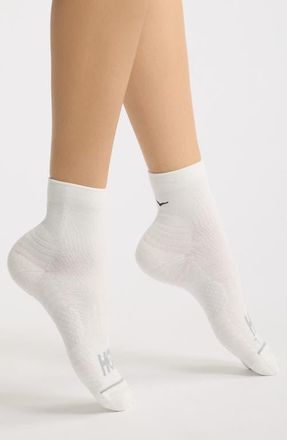Hoka One One Quarter Run Socks in White at Nordstrom, Size Medium