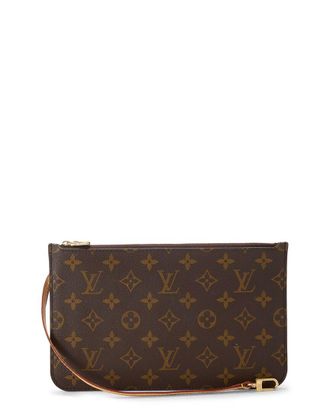 Louis Vuitton Brown Monogram Coated Canvas Neverfull Pouch Mm (Authentic Pre- Loved)