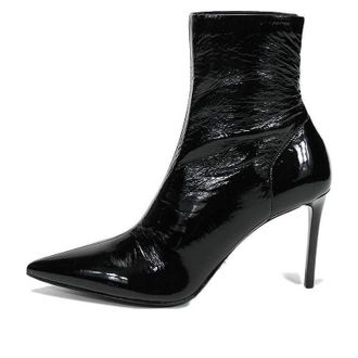 Prada (WMNS) PRADA 90mm Patent Leather Effect Ankle Boots Black 1T003M_3LBK_F0002_F_B085