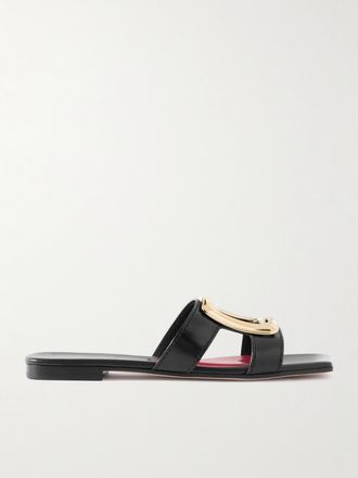 Roger Vivier Slide Cut-out In Pelle Con Decorazione Nagoya - Nero