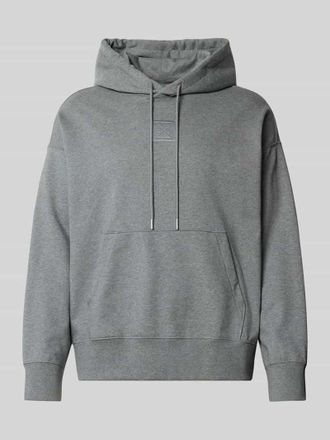 Calvin Klein Hoodie mit Label-Stitching Modell PREMIUM TERRY in Mittelgrau Melange, Größe XXL