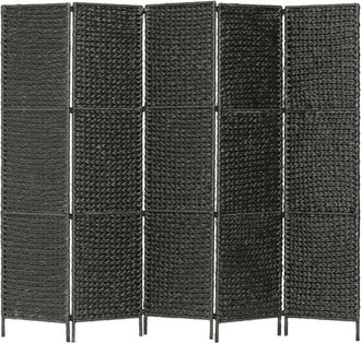 vidaXL Paravento a 5 Pannelli Nero 193x160 cm in Giacinto dAcqua - Vidaxl