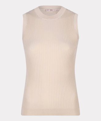 Esqualo Womens Laura Ribbed Tank In Sand