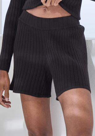 French Connection Shorts FRENCH CONNECTION, Damen, Gr. 32/34, N-Gr, schwarz, Rippstrick, Obermaterial: 50% Viskose (LENZING ECOVERO), 28% Polyester, 22% Polyamid, unifa