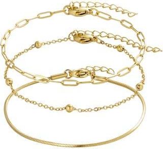 Adornia Set of 3 Assorted Chain Bracelets in Gold at Nordstrom Rack