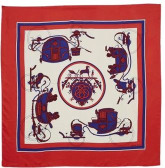 Herm&egrave;s Pre-owned Scarves, female, Red, Size: ONE SIZE Pre-owned Carre 90 Silk Scarf