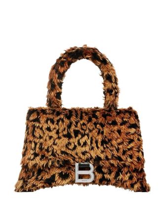 Balenciaga Hourglass leopard tote bag - Marrone
