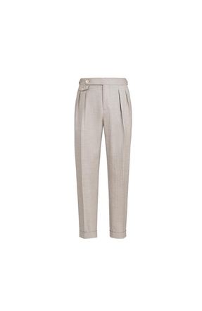 Brunello Cucinelli Trousers with double pleats and tabs in Light Grey at Nordstrom, Size 60 It