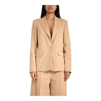Pinko Blazers, female, Brown, Size: 2XS Giacca in lino