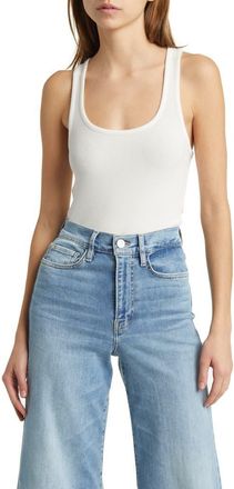 Frame Denim Rib Tank in White at Nordstrom Rack, Size Large
