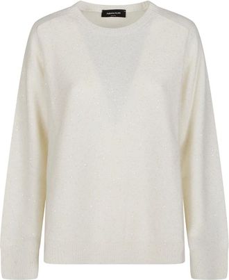 Fabiana Filippi Trui met ronde hals - Dames - Ronde hals truien - Wit - XS - Truien & Vesten