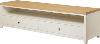 Wabi Home Mueble de tv de madera de sungkai tintada en blanco 180cm
