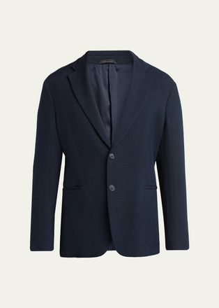 Giorgio Armani Mens Jacquard Chevron Blazer