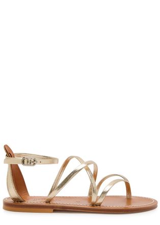 K.Jacques Epicure Cross-over Metallic Leather Sandals - Gold - 40 (IT40 / UK7)