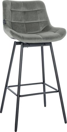 Clp Taburete De Bar Weston Giratorio 180 Grados Taburete Alto Con Respaldo Y Asiento Acolchado Gris Terciopelo