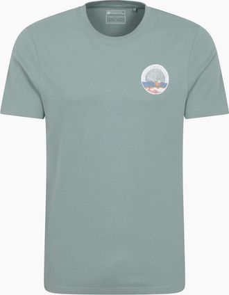 Mountain Warehouse Mens Mountain Warehouse Mens St Davids Printed Organic T-Shirt - Green - Size: 38