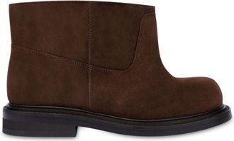 Moschino slip-on suede ankle boots - women - Calf Leather/Calf Leather/Calf Leather - 35 - Brown