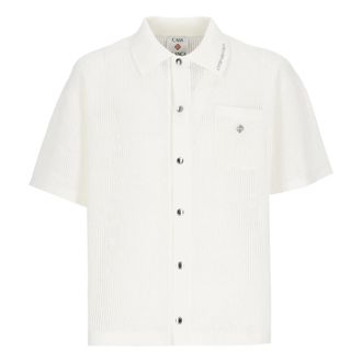 Casablanca Short Sleeve Shirts, male, White, Size: M Short Sleeve Mesh Shirt