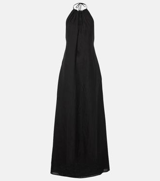 Nili Lotan Lelia halterneck linen maxi dress
