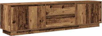 Berkfield Home TV Cabinet with LED Lights Old Wood 193.5x41x50 cm in Brown