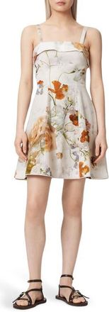 AllSaints Char Floral Print Minidress in Haze White at Nordstrom, Size 12