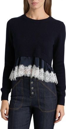 Cinq &agrave; Sept Zyla Pullover In Navy Ivory