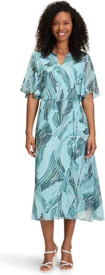 Kleedjes, Dames, Groen, S, Leer, Chiffon jurk met vleermuismouwen