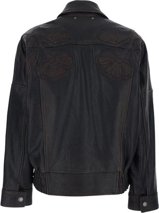 Golden Goose Womens Jacket Journey Brown Leather Ovine Coat