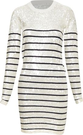 Markus Lupfer striped sequinned knit dress