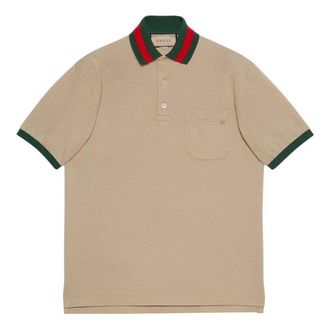 Gucci Cotton piquet polo with Web collar Beige 701735-XJELJ-2219