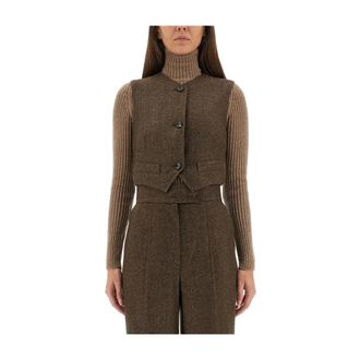 Max Mara Dames, Jassen, Bruin, Maat: S Wol