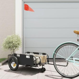 vidaXL Vidaxl - Remolque Para Bicicletas Hierro Y Tela Oxford Negro