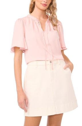 Vince Camuto Tie Neck Top in Sepia Rose at Nordstrom, Size X-Small