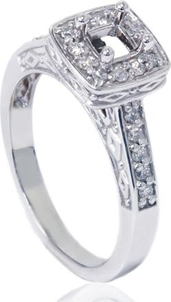 Pompeii3 1/4ct Vintage Semi Mount Engagement Ring 14K White Gold Size Selectable