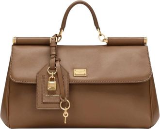 Dolce & Gabbana My Sicily Handtas - Dames - Handtassen - Beige - ONE Size - Katoen - Tassen