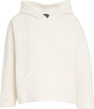 OBLÒ Quilted White Hoodie With Cozy Hood And Kangaroo Pocket