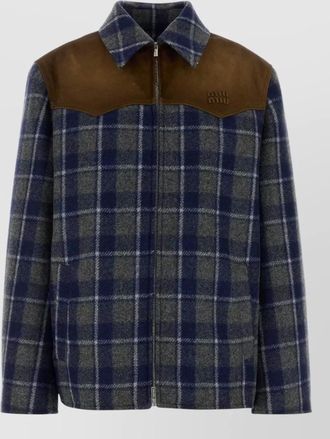 Miu Miu embroidered virgin wool fitted jacket