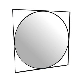 The Libra Company Isaac Mirror - Glass/Iron - L1.5 x W77 x H77 cm - Black
