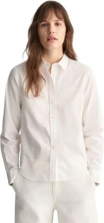 GANT Popeline Blouse - Dames - Overhemden - Wit - 2XL - Katoen - Overhemden