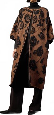 Liviana Conti Matthew Mohair Blend Coat In Terracotta/black
