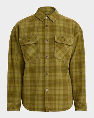 Scotch & Soda Mens Washed Denim Check Overshirt